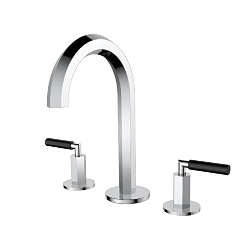 Robinet mitigeur de lavabo 3 trous à commande précise en laiton robuste 8 pouces - 5