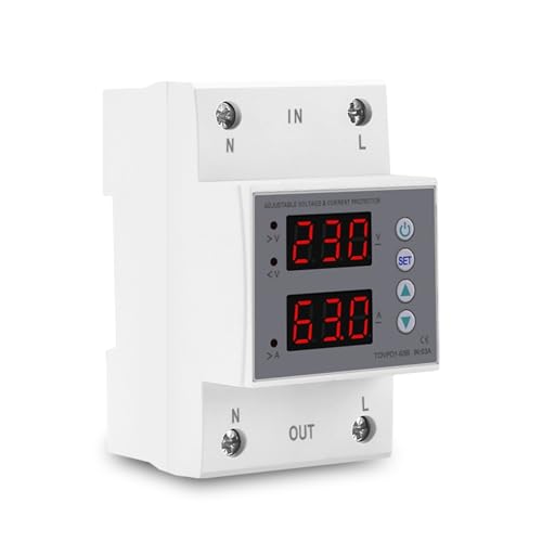 Relais de surveillance de courant 3P 54mm Rail DIN 63A 230V réglable haute précision - 3