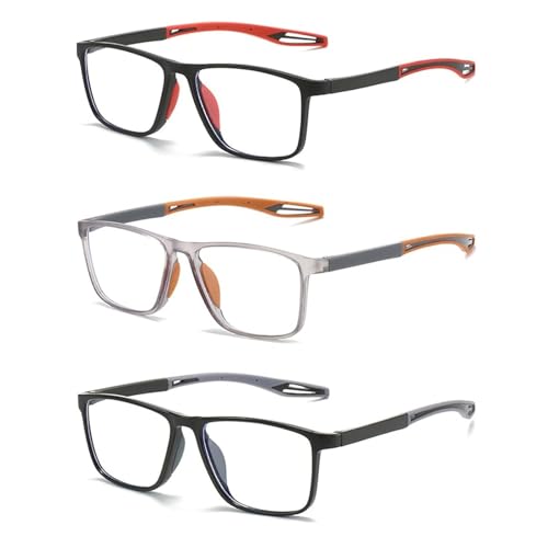 Hubeye 3 Pares Gafas de lectura deportiva para mujeres y hombres ultraligeras anteojos de lectura gafas anti luz azul 2.50