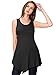 Made By Johnny MBJ WT671 Womens Summer Sleeveless Irregular Handkerchie Hem Loose Tunic Tops Flowy Blouses Shirt XL Black