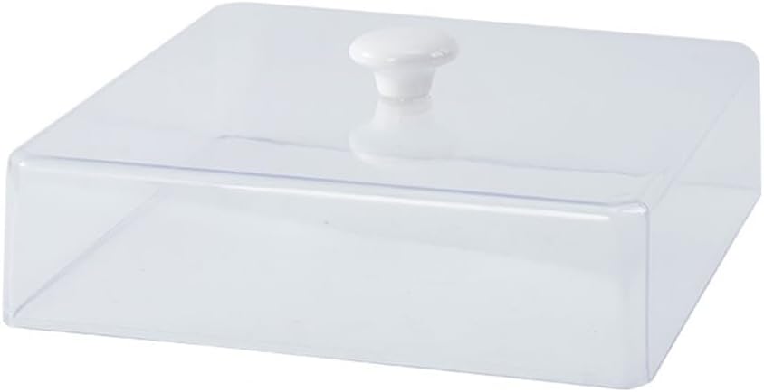 Zerodeko Transparent Microwave Oven Splash Cover Heat Resistant Fresh Keeping Food Protector for Kitchen Use Large Square Design for Plates and Bowls Lightweight and Food Preservation Lid