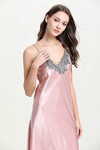 Aivtalk-Chemise-de-Nuit-Longue-Femme-en-Soie-Artificielle-Robe-de-Nuit-Col-V-en-Dentelle-Babydoll-Lingerie-Nuisette-Taille-38-48