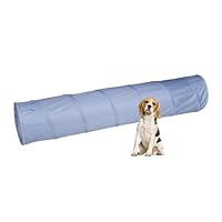 Relaxdays Hundetunnel, Spieltunnel für aktive Hunde, Hundetraining, 200 cm lang, Ø 40 cm, Faltbarer Agilitytunnel, grau