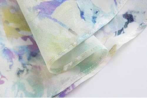 Women's High Waist Mulberry Silk Fishtail Midi Skirt Printed Loose Vacation2