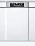 Bosch SPI6YMS17E Serie 6 Smarter Geschirrspüler Teilintegriert, 45 cm breit, Besteckschublade, Silence Programm besonders leise, PerfectDry mit Zeolith trocknet sogar Kunststoff