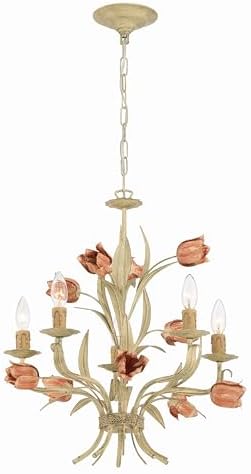 Crystorama Southport 5 Light Sage Rose Chandelier