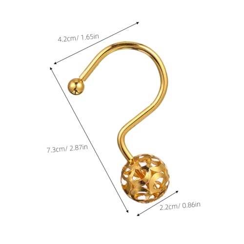 Ganchos para cortinas de ducha de metal dorado con bola hueca resistente 3
