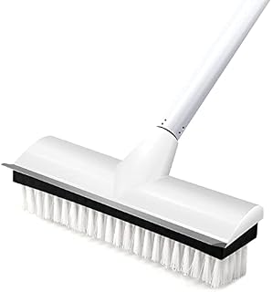 Newthinking Long Handle Scrubbing Brush, 2in1 Multi-functional Floor Scrub Brush with Long Handle and Water Wiper for Bathroom Indoor Floor, 46inch