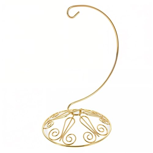 Soporte curvado de alambre para colgar adornos con base estable de mesa 17,8cm 4