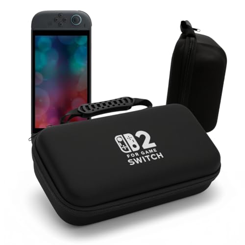 Bag Estojo de Transporte Capa de Proteção Case Rígido Resistente com Alça Zíper para Switch 2 (Preto)