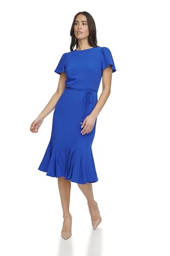 Tommy Hilfiger Women's Short Sleeve Pleated Hem Rope Belt Midi Dress2