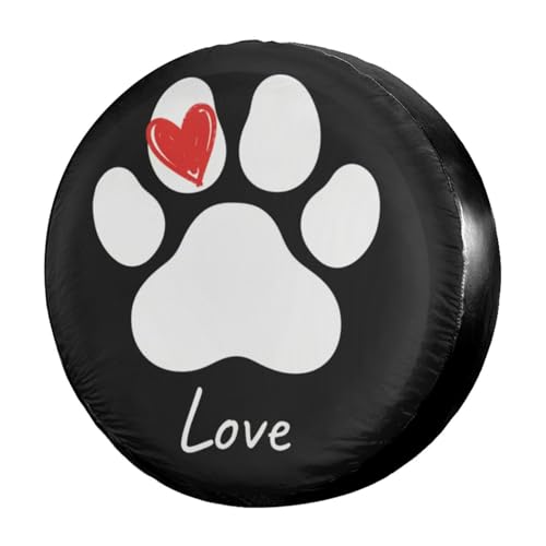 Image of Delerain Dog Footprint Paw Print Spare Tire Covers for RV Trailer SUV Truck and Many Vehicle, Wheel Covers Sun Protector Waterproof (16 Inch for Diameter 29 inch-31 inch)