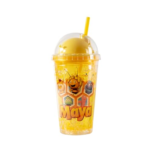 Vaso MAYA 4 con tapa y pajita reutilizable de doble pared con tapa de rosca a prueba de fugas. Copas de agua de minelas, frutas y zumos