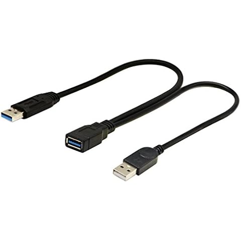 zdyCGTime USB 3.0 Extender adapter Cable,USB 3.0 Female to USB 3.0 & USB 2.0 Male Extra Power Data Y Splitter Extension Cable.(33CM/1Pack) Cover