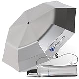 UV-Blocker UV Umbrella Large Folding Umbrella 58 Inch Auto Open Vented Double Canopy Effective Windp