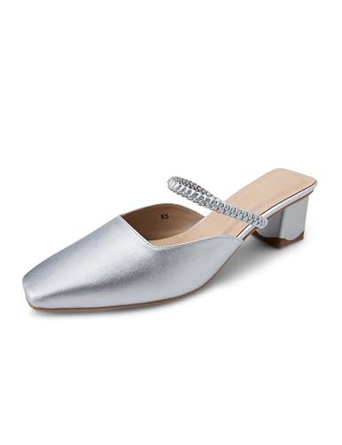 Image of Metro Women's Froh Feet Fashionable Block Heel Mules Featuring a Square Toe Design,