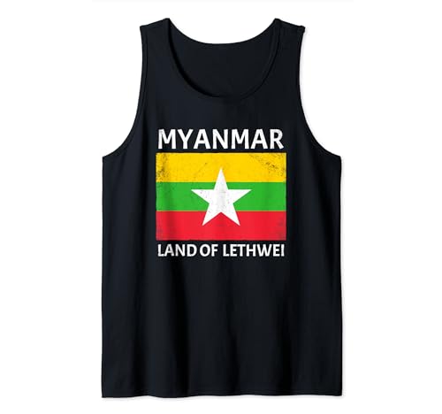 Lethwei Fighter Myanmar Bandera, Lethwei Burmese Boxing Camiseta sin Mangas