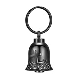 constantlife Bell Urn Necklace for Ashes Cross Motorcycle Memorial Pendant Cremation Jewelry Human Pet Ash Holder Keepsake Gift for Men Women (Keychain-Black)