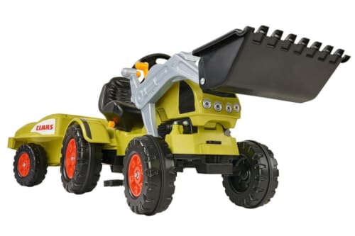 BIG - Claas Celtis Loader mit Anhänger - Kindertrettraktoren, Spielfahrzeug mit Präzisionskettenantrieb, 3-fach verstellbarer Sitz, bis 50 kg, Claas Lizenz, für Kinder ab 3 Jahren