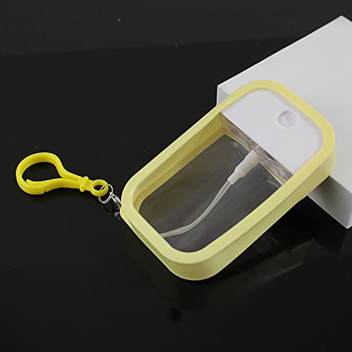 Image of House of Quirk 38ml Portable Card Spray Bottle - Refillable Perfume & Sanitizer Mist Sprayer with Hook (Yellow)