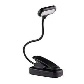 Ubervia Adjustable LED Book Light with Goosenecks Clip 5 LEDs AAA Battery Powered Flexible Night Reading Desk Lamp Notebook Cool White - Size : Small