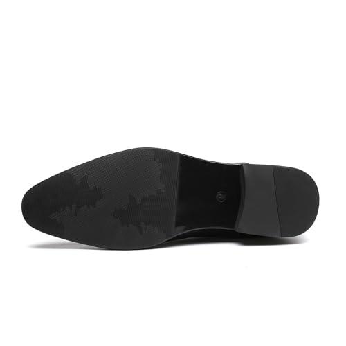 Image of DECARSDZ Mens Faux Patent Leather Classic Lace-up Formal Oxford Tuxedo Dress Shoes