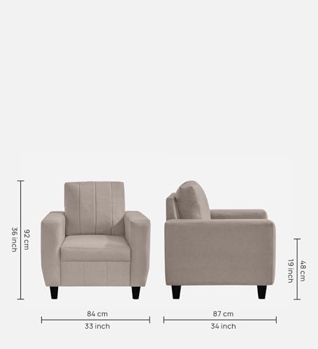 Image of Sleepyhead Bae Designed by Duroflex - 1 Seater Sofa Chair, Premium Fabric |Space-Saving Design |Comfort & Easy Maintenance |3 Years Warranty |Stylish Single Seater for Living Room - Pebble Brown