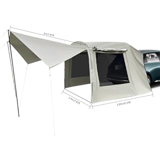 Versatile Car Tent SUV Tent 4-6 Persons Family Camping Tent for Vehicle,285x240x195cm,SUV Tailgate Attachement Waterproof Rainfly Screen Room,with Porch Extension Tailgate Awning and Storage Bags