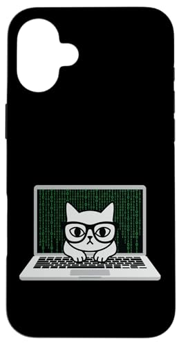 Funny Coding Cat Computer Tech �\�t�g�E�F�A�J���҃G���W�j�A �X�}�z�P�[�X iPhone 16 Plus �p