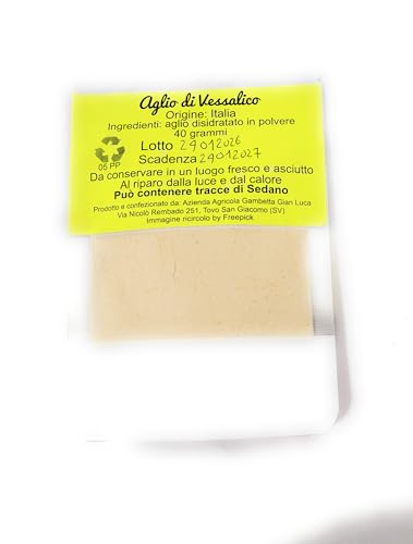 Aglio di Vessalico in Polvere 40 gr, coltivato e confezionato in Italia (Liguria)