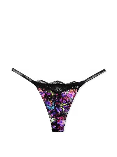 Victoria's Secret Pizzo Shine Strap Perizoma Panty Colore Multicolore/Floreale Nuovo, Multicolore/Floreale, Large - 4