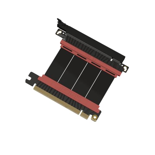 Image of LINKUP PCIE 5.0 Riser Cable | for Vertical GPU Mount | Straight | Graphics Card GPU Ready | Usable with PCIe 4.0 & RX9070 / RTX5090 | 5cm (Total Length: 9cm)