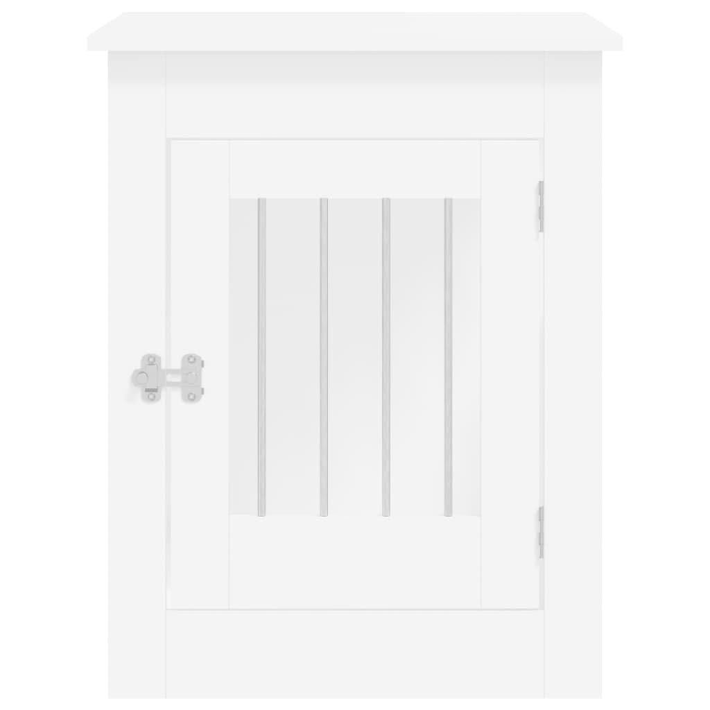 Générique Meuble de Cage pour Chien Blanc en Bois d'Ingénierie 55x80x68 cm, Articles pour Animaux de Compagnie, Accessoires, Niche 28.04 kg, 838323