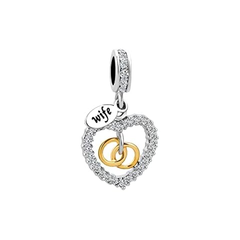KunBead Jewelry Women Girls Wife Love Heart Dangle Bead Charm fits Bracelets Cover