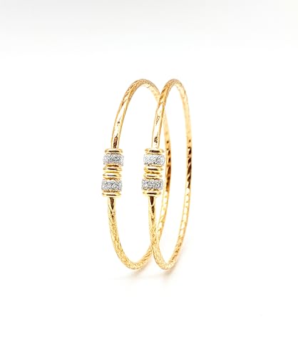 Image of Gold Plated Heart Bangle Bracelet, Twisted Rope Design with Black and Crystal Accent, Adjustable Cuff Style, Fashion Jewelry for Women
