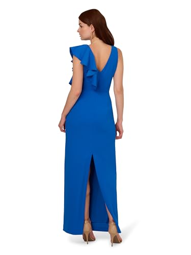 Adrianna Papell Women's Knit Crepe Ruffle Gown2