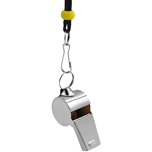 Wonapad Whistle, Stainless Steel Sports Whistles With Lanyard, Loud Crisp Sound Whistles Great For Coaches, Referees thumb #4