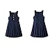 Girls Preppy Style Pleated School Uniform Dress Cute Knee Length Sleeveless Jumper Dress for Kids 3-15 Years