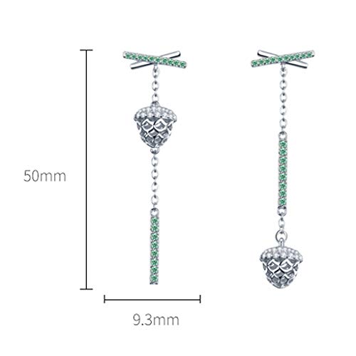 Pendientes asimétricos de plata de ley antialérgicos y ligeros para mujer 5