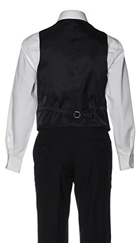 Tuxgear Boys Slim Fitted 5 Piece Black Suit In Toddlers To Boys Sizing (5 Boys, Black) #TOP4