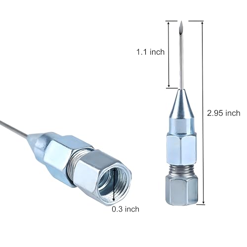 7 Stück Nadel-Zubehörset für Fettpressen 5 Fett Nadeldüse 1 Fettnadelspendern 1 Gumminippel Adapter Tragbare Fettpresse Abnehmbare Fettnippel Grease Needle für Beengte Räume Fettpresse Mundstück