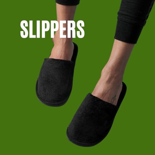 Image of Terry Towel Disposable slipper for bathroom slippers Non-Slip travel slippers For men & women(1 pair)