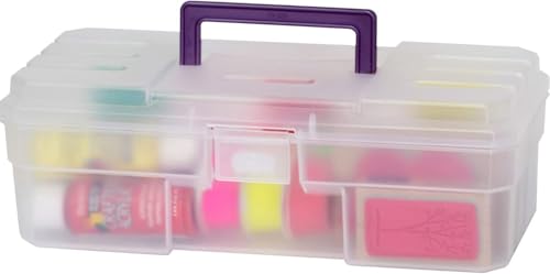 Akro-Mils 12-Inch ProBox Plastic Art Supply, Hobby or Craft Storage Toolbox, Model 09912CLPUR...