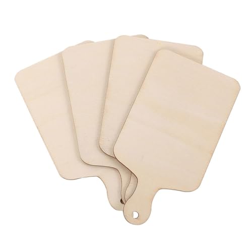 UPKOCH 4Pcs Wooden Cutting Board Paddle: Unfinished Small 9" x 3.5" x 0.12" Chopping and Serving Boards with Handle for Cheese, Bread, Pizza, Snacks, DIY Projects