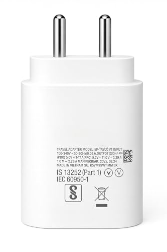Image of Samsung 25W PD 3.0 Type C Super-Fast Charger Adapter for Samsung Galaxy M07|F17|S25|F36| A35|M06|F06|M16| F16|M05|M35|F05| A06|A16|A17|M55s|Tab S11 Ultra|S10+| 25 Watt USB C Quick Power Adaptor, White