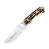 Grifflänge 12.5 cm PUMA Skinmaster II, 1.4116,Hirschhorn- Lederscheide