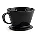 Yeeco Black Coffee Dripper, Ceramic Coffee Filter Size 02, Ceramic Coffee Dripper with 3 Drip Holes, Manual Brewing Pour 0ver Coffee Dripper for Home, Office and Cafe