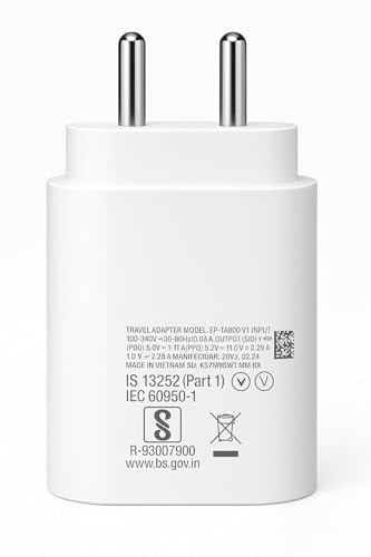 Image of Mudo 25W Type-C Charger With Cable Compatible With Samsung Galaxy S /A /M /F /Z Series | Novobit Super Fast Charger Cable For S23 /S22 /S21 /21 Fe /S20 /M14 5G /M34 /M54 /M53 5G /M33 /M13 /A34 /A54 5G, White