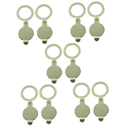 Amosfun 10 piezas cubierta para mirilla de cobre para visor de puerta, protector de seguridad con diseño giratorio para mayor privacidad miniatura 1
