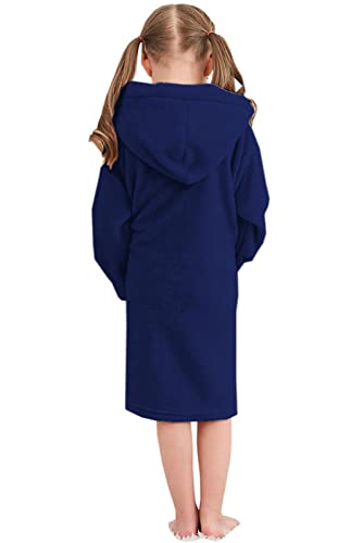 Image of Umeyda Girls Fleece Hooded Robes, Warm Printed Bath Robe for Kids Soft Fuzzy Bathrobe for Gifts